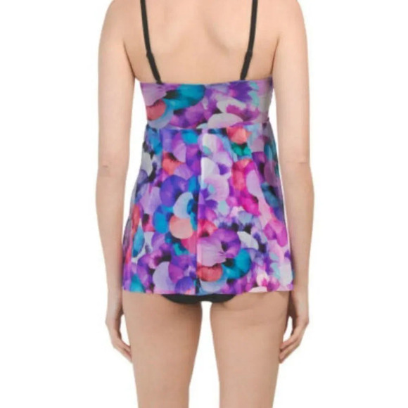 Gottex One Piece Multicolor Floral Flyaway Bandeau Style one piece Swimsuit sz 8 - Picture 6 of 10